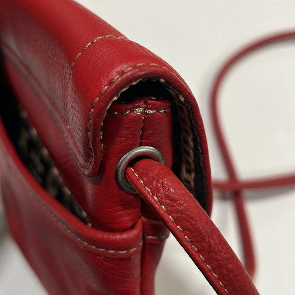 Tignanello - crossbody, red pebbled leather, 24” strap - Picture 9 of 13